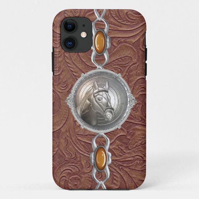 Country Western Tooled Leather iPhone / iPad case (Back)