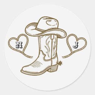 Country Western Vintage Last Rodeo Bachelorette Classic Round Sticker