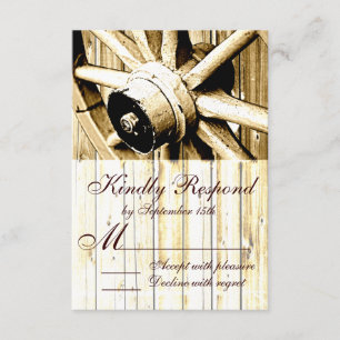 Country Western Wagon Wheel Wedding RSVP Cards