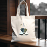 Country Western Wedding Cowboy Boots  Tote Bag<br><div class="desc">Cowboy boots tote bag for weddings. Hand-drawn cowboy and cowgirl boots in blue and brown, is the original and unique design. Country western themed natural cotton bag with initials of the bride and groom and date of wedding. The personalized bags can be given to members of the bridal party, or...</div>