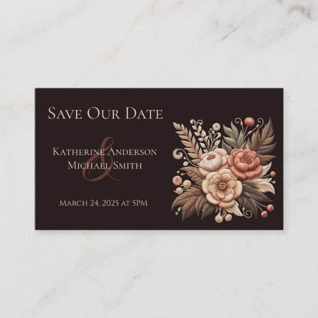 Country Western Wedding Flowers Business Card (Front)