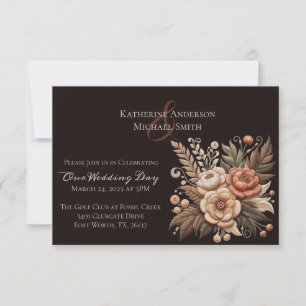 Country Western Wedding Flowers Invitation