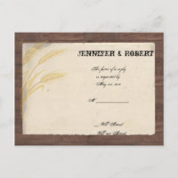 Country Wheat Grass on Parchment Wedding RSVP