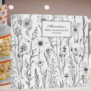 Country Wildflowers Bridal Shower Recipe Binder