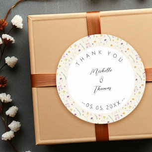 Country Wildflowers Fairy Garden Classic Round Sticker