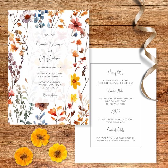 Country Wildflowers Wedding Invitation (Creator Uploaded)