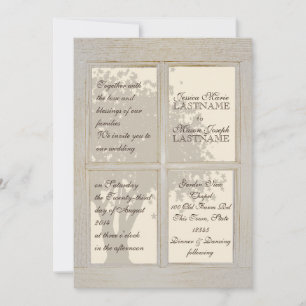 Country Window Pane Wedding Invitation
