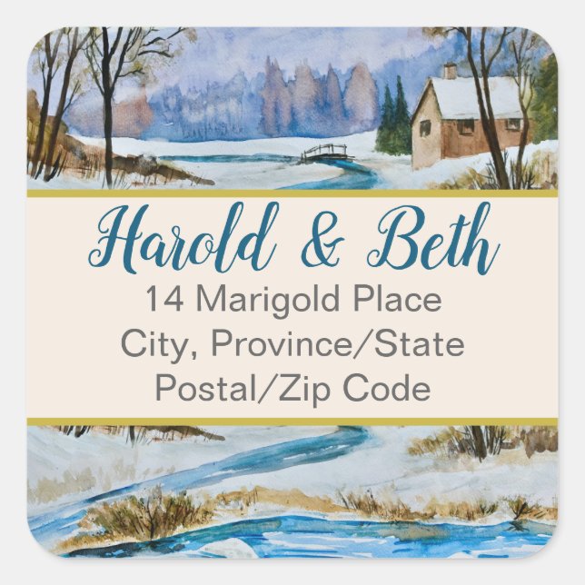 Country Winter Address  Envelope Seal (Front)