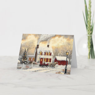 Country Winter Home Vintage Holiday Card