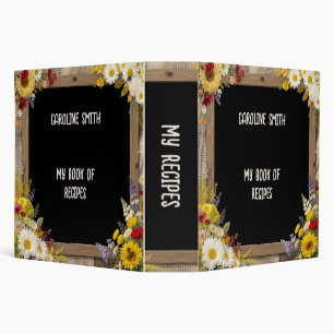 Country with Chalkboard and Burlap Recipes Binder