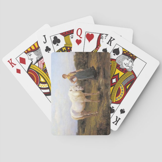 Country Woman Taking a Horse to Water Playing Cards (Back)