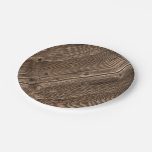 Country Wood Pattern Paper Plate