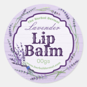 Country Wood Purple Lavender Lip Balm Labels