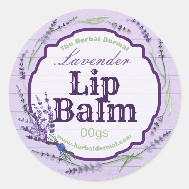 Country Wood Purple Lavender Lip Balm Labels (Front)