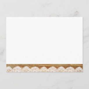 Country Wood Sunflower Lace Personalized Thank You Card