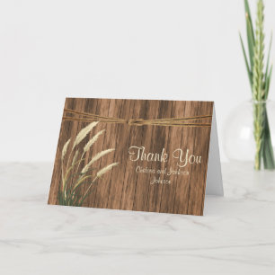 Country Wood with Wheat Thank You Card