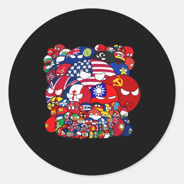 Country World War Funny  Classic Round Sticker (Front)