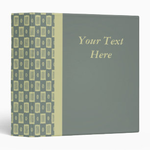 Country Yellow Grey Chequered Pattern Binder