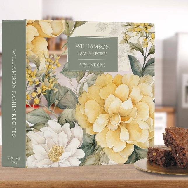 Country Yellow & White Floral Recipe  Binder (Creator Uploaded)
