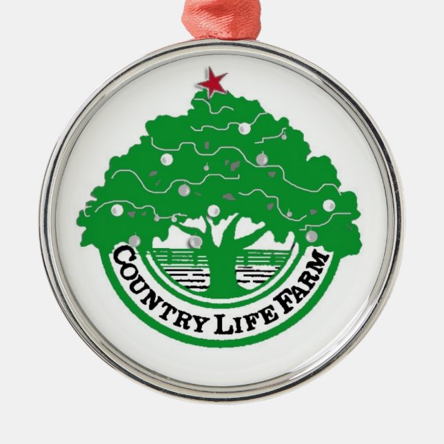 CountryLifeFarm xmas tree Metal Ornament (Front)