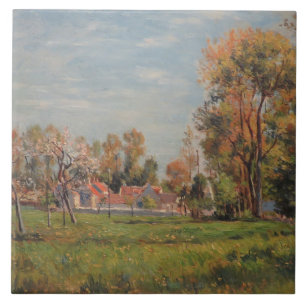 Countryside around Lagny, France (Rural Landscape) Tile