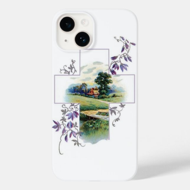 Countryside Christian Cross  Case-Mate iPhone Case (Back)
