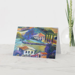 Countryside Farming in Tuscany Blank Greeting Card