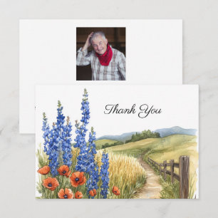 Countryside Funeral Bereavement Photo Thank You Card