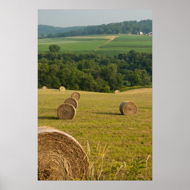 Countryside Hay Bales Poster (Front)