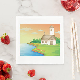 Countryside House by the Lake Napkin