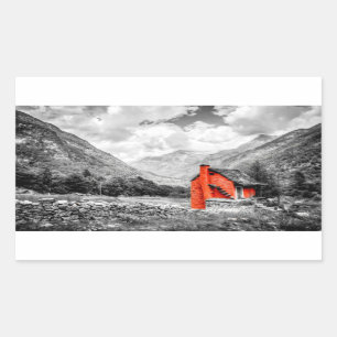 Countryside Landscape Black and White Photography Sticker