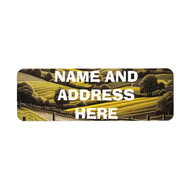 countryside landscape return address labels (Front)