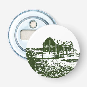 Countryside landscape woodcut style farm house bottle opener