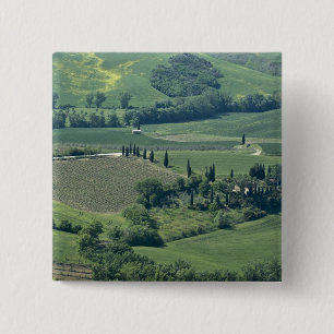 Countryside near Montepulciano, Val d'Orcia, 2 Inch Square Button
