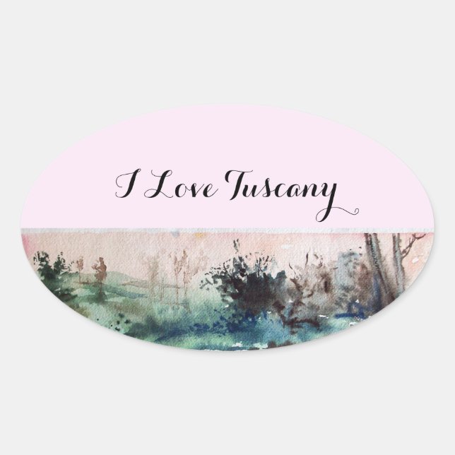 COUNTRYSIDE OF MAREMMA  TUSCANY LANDCSAPE OVAL STICKER (Front)