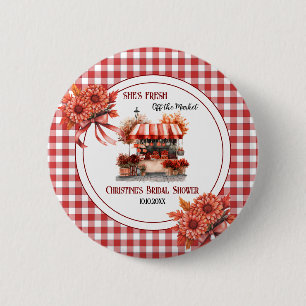 Countryside Picnic Gingham Bridal Shower favour 2 Inch Round Button