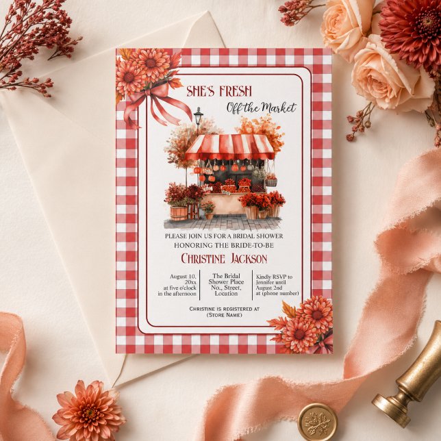 Countryside Picnic Gingham Bridal Shower  Invitation (Creator Uploaded)