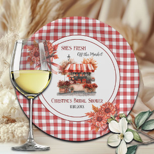 Countryside Picnic Gingham Bridal Shower Paper Plate