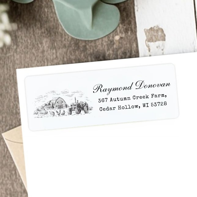 Countryside Rustic Barn Farmhouse Return Address  (Countryside Rustic Barn Farmhouse Return Address Label)