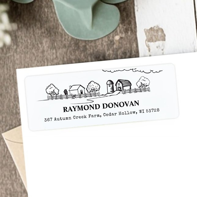 Countryside Rustic Farmhouse Return Address  (Countryside Rustic Farmhouse Return Address Label)