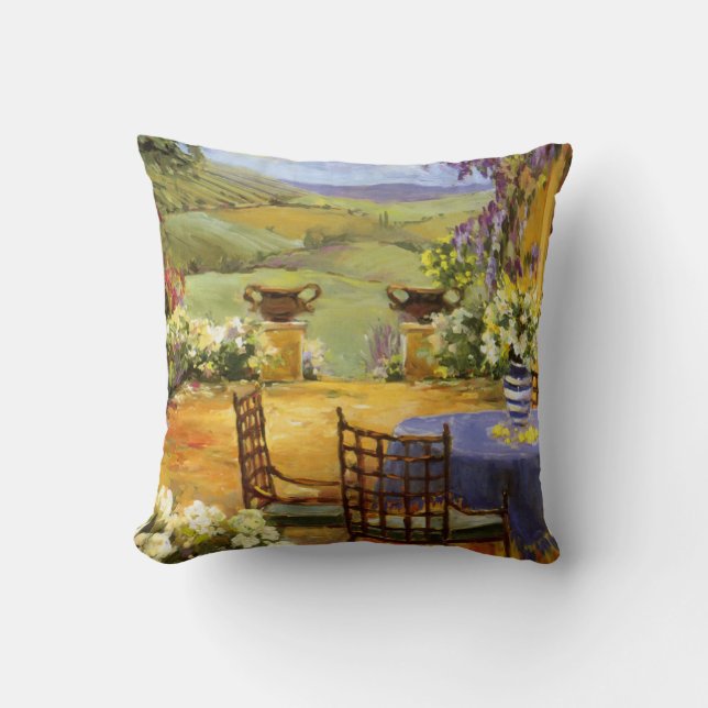 Countryside Terrace Throw Pillow (Front)