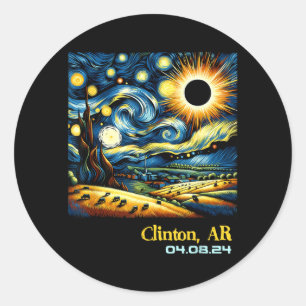 Countryside Total Solar Eclipse Clinton Arkansas Classic Round Sticker