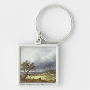 Countryside under a Stormy Sky Keychain