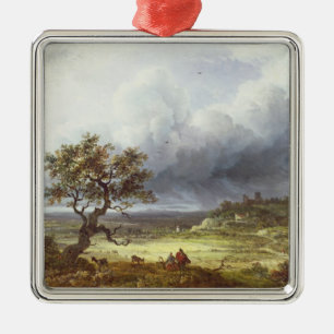 Countryside under a Stormy Sky Metal Ornament