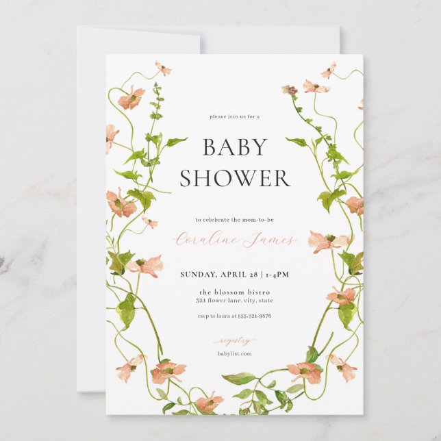 Countryside Wildflower Baby Shower Invitation (Front)