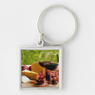 Countryside Wine, Cheese & Fruit Keychain