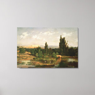 Countryside with a River, Manzanares Canvas Print