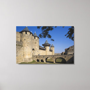 Counts Castle, Carcassonne, Aude, Languedoc, Canvas Print