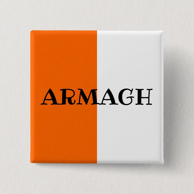 County Armagh  Flag Badge 2 Inch Square Button (Front)