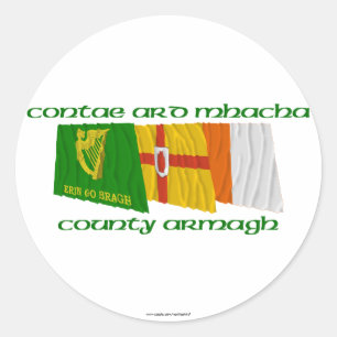 County Armagh Flags Classic Round Sticker